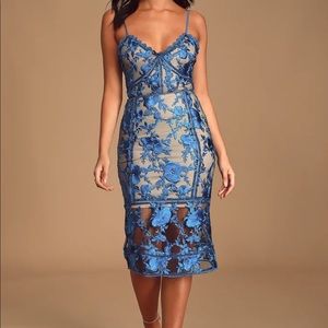 NWT Royal Blue Lulu’s Midi-Dress